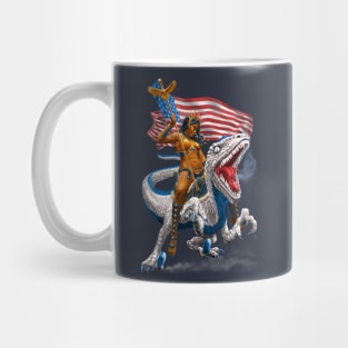 Liberty Patriotic Velociraptor Warrior Mug